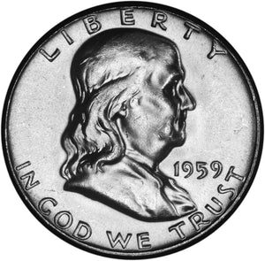 1959 Franklin Half Dollar XF to BU
