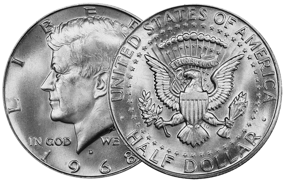 1968-D Kennedy Half Dollar, BU.