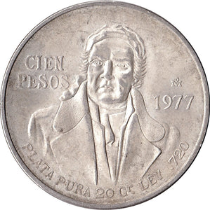 1977-1979 Mexican 100 Pesos AU-BU
