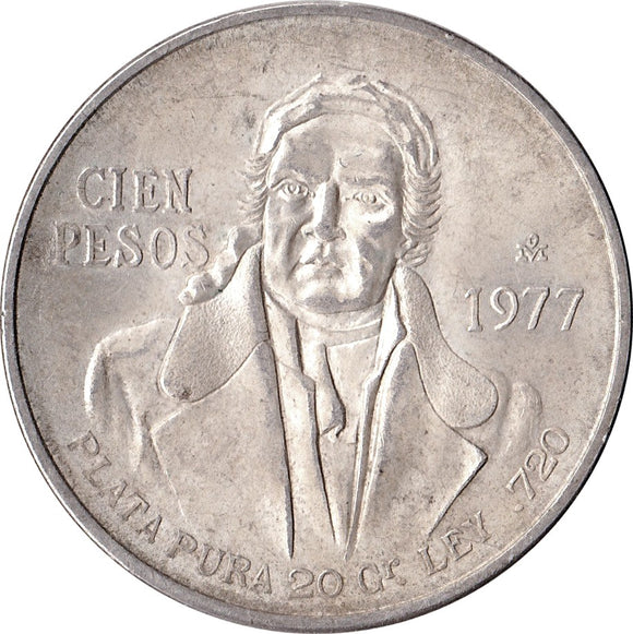 1977-1979 Mexican 100 Pesos AU-BU