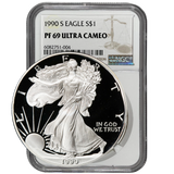 1986-S - 1999-P Silver Eagle PF69 Ultra Cameo Brown Label NGC