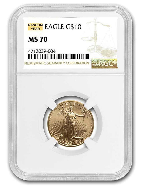 1/4 oz American Gold Eagle MS70 NGC (Random Year) - Chattanooga Coin