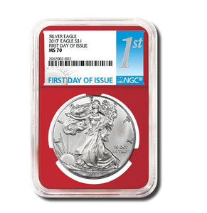 2017 Silver Eagle "Red Core" NGC MS70