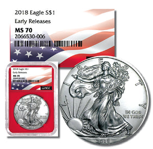 2018 Silver Eagle "Red Core" NGC MS70 FDI
