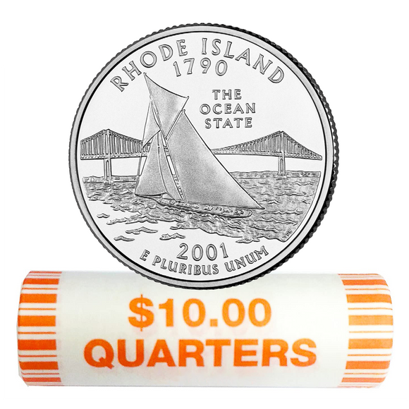2001-P Rhode Island Quarter Rolls