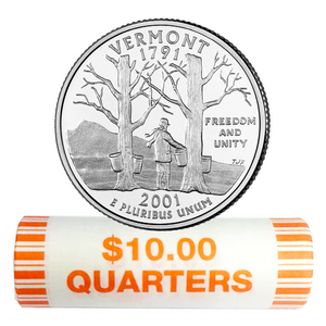 2001-P Vermont Quarter Rolls