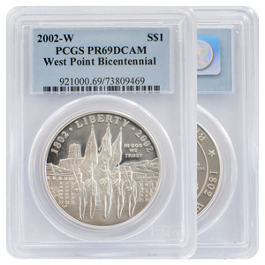 PCGS 2002-W West Point Bicentennial $1 Commemorative