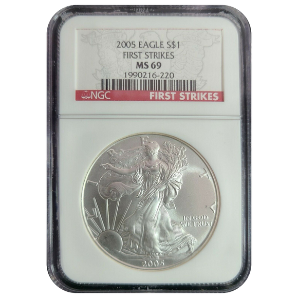 2005 Silver Eagle MS69 First Strike NGC