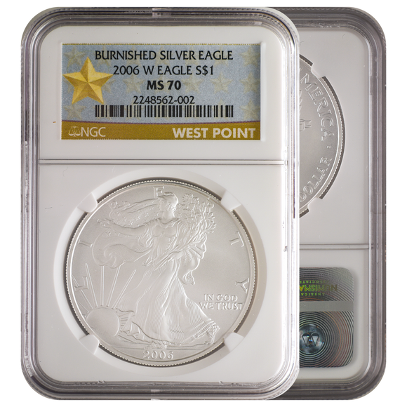 2006-W Burnished Silver Eagle Gold Star MS70 NGC