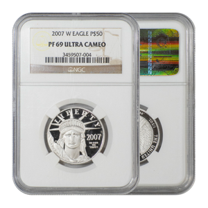 2007-W Platinum Eagle $50 PF69 Ultra Cameo NGC