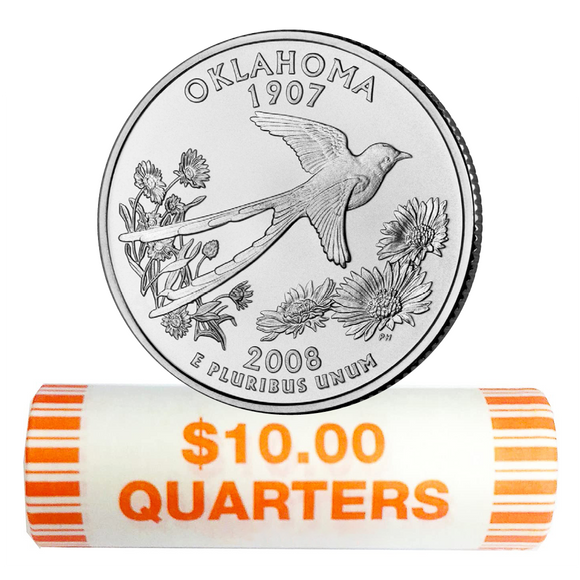 2008-P Oklahoma Quarter Rolls