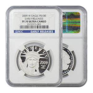 2009-W Platinum Eagle $100 Early Release PF70 Ultra Cameo NGC