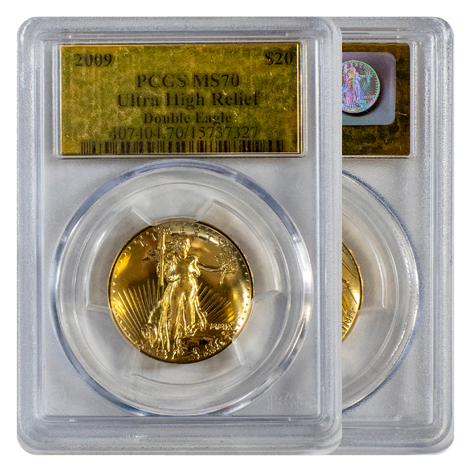 PCGS 2009 Gold Double Eagle MS70 20 Ultra High Relief CCI