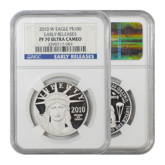 2010-W 1 oz American Platinum Eagle $100 PF70 Ultra Cameo NGC Early Release