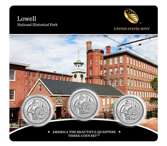 2010 America The Beautiful Quarter Three Coin Set Lowell National Park