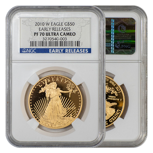 NGC 2010-W Gold Eagle $50 PF70 Ultra Cameo Early Release