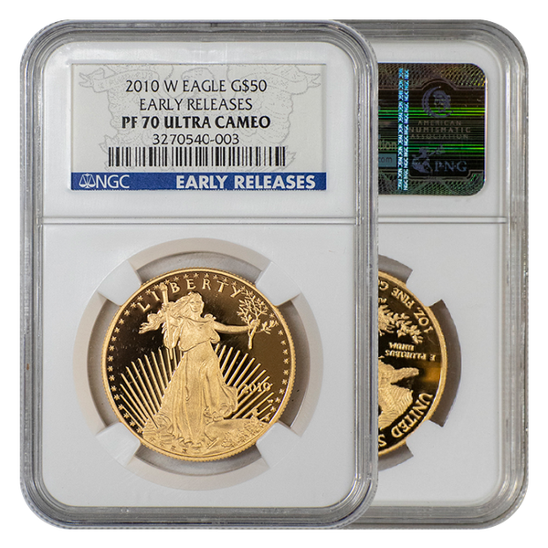 NGC 2010-W Gold Eagle $50 PF70 Ultra Cameo Early Release – CCI