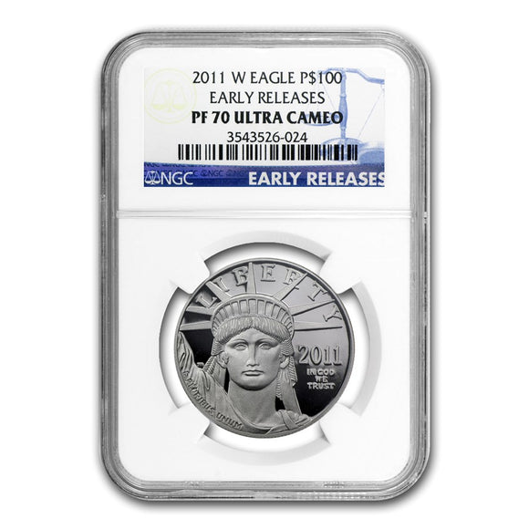 2011-W 1 oz American Platinum Eagle PF70 Ultra Cameo NGC Early Release
