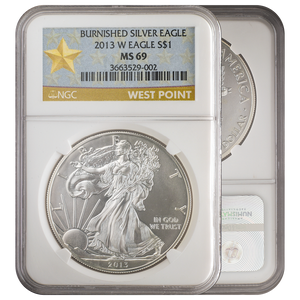 2013-W Burnished Silver Eagle Gold Star MS69 NGC