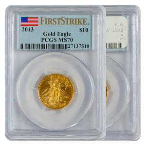 PCGS 2013 Gold Eagle $10 MS70  First Strike