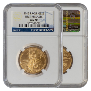 2013 Gold Eagle $25 MS70 First Release NGC