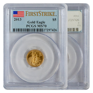 2013 Gold Eagle $5 First Strike MS70 PCGS