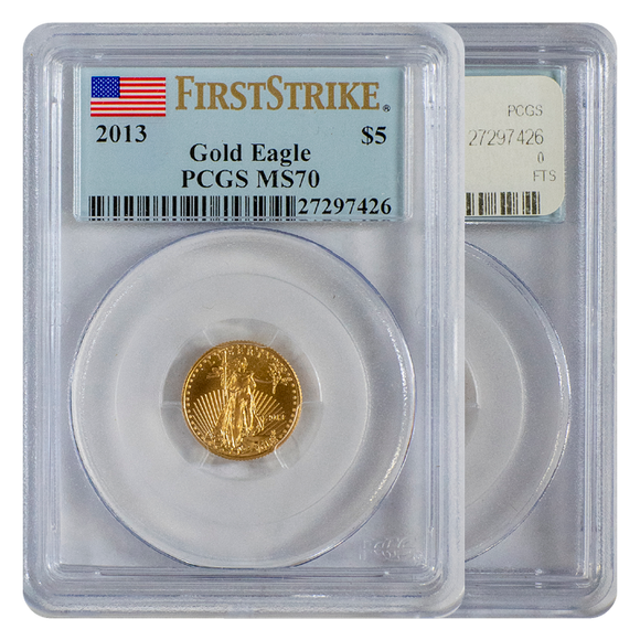 2013 Gold Eagle $5 First Strike MS70 PCGS