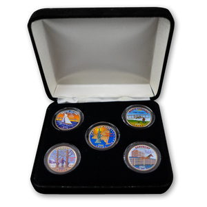 2001 Painted State Quarter Set (5 Coins)