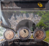 2010 America The Beautiful Blue Ridge Parkway 3 Coin Quarter Set