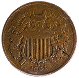 1864 Two Cent Coin (Fine)