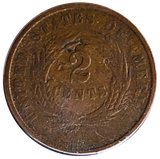 1864 Two Cent Coin (Fine)