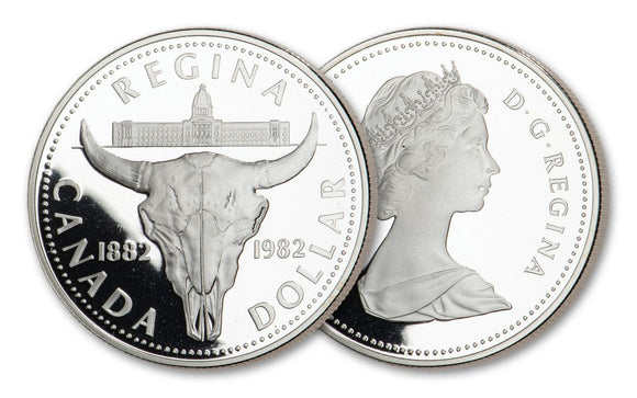 1982 Canada Silver Dollar Regina OGP