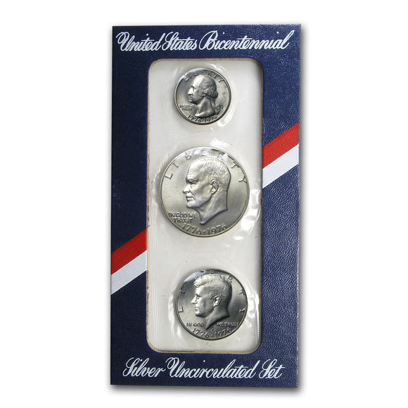 3 Coin Red Envelope Bicentennial Silver Uncirculated Set