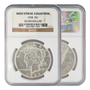 1928 West 57th Street Collection Peace Dollar NGC