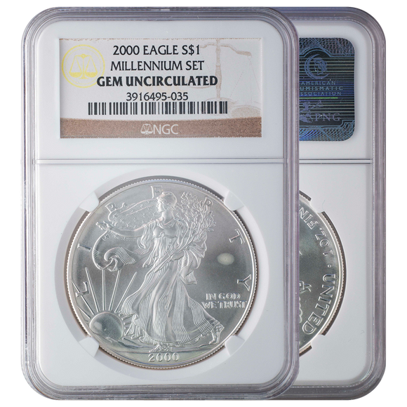 2000 Millennium Set Silver Eagle Gem Uncirculated NGC