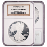 1987-S - 1999-P Silver Eagle PF70 Ultra Cameo Brown Label
