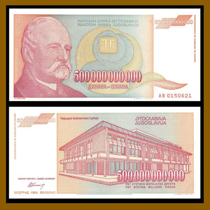 World's Largest Banknote 500 Billion Dinara, 1993 Banknote (Au) - Chattanooga Coin