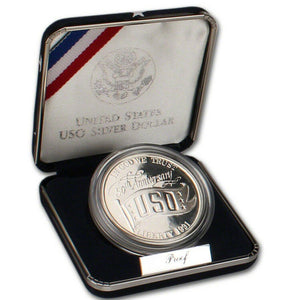 1991 USO 50th Anniversary Silver Dollar OGP