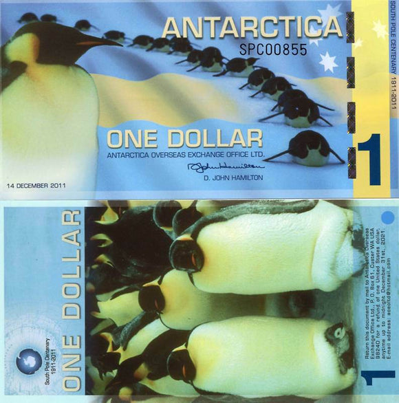 Antarctica $1 Dollar December 2011 Uncirculated Banknote